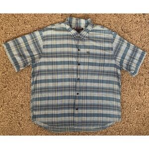 Polo Jeans Co Shirt‎ Mens XL Green Gray Blue Ralph Lauren Short Sleeve Camp Loop